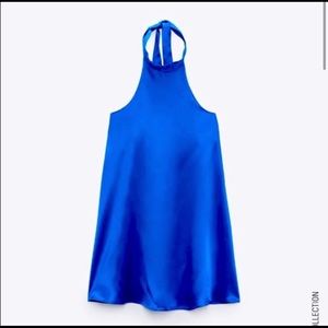 Zara Cobalt Blue Halter Dress